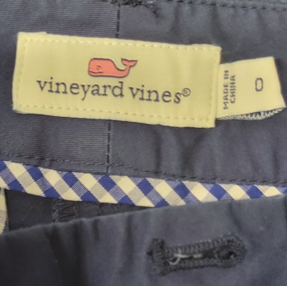 Vineyard Vines Ladies Dayboat Classic Shorts Navy Embroidered Whale Size 0 - Picture 3 of 3